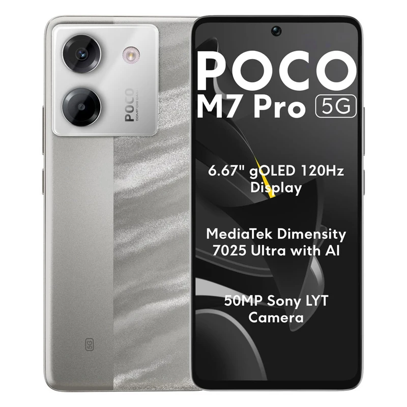 Poco M7 pro گوشی موبایل شیائومی مدل Poco M7 Pro 5G دو سیم کارت ظرفیت 256 گیگابایت و رم 12 گیگابایت