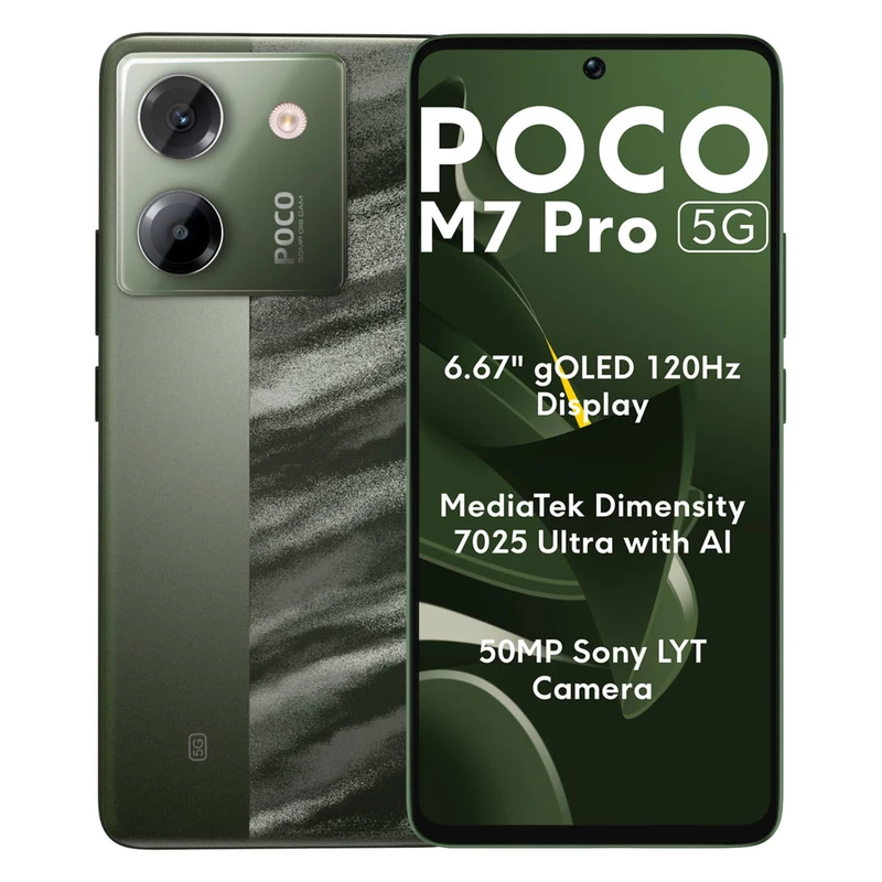 Poco M7 pro گوشی موبایل شیائومی مدل Poco M7 Pro 5G دو سیم کارت ظرفیت 256 گیگابایت و رم 12 گیگابایت