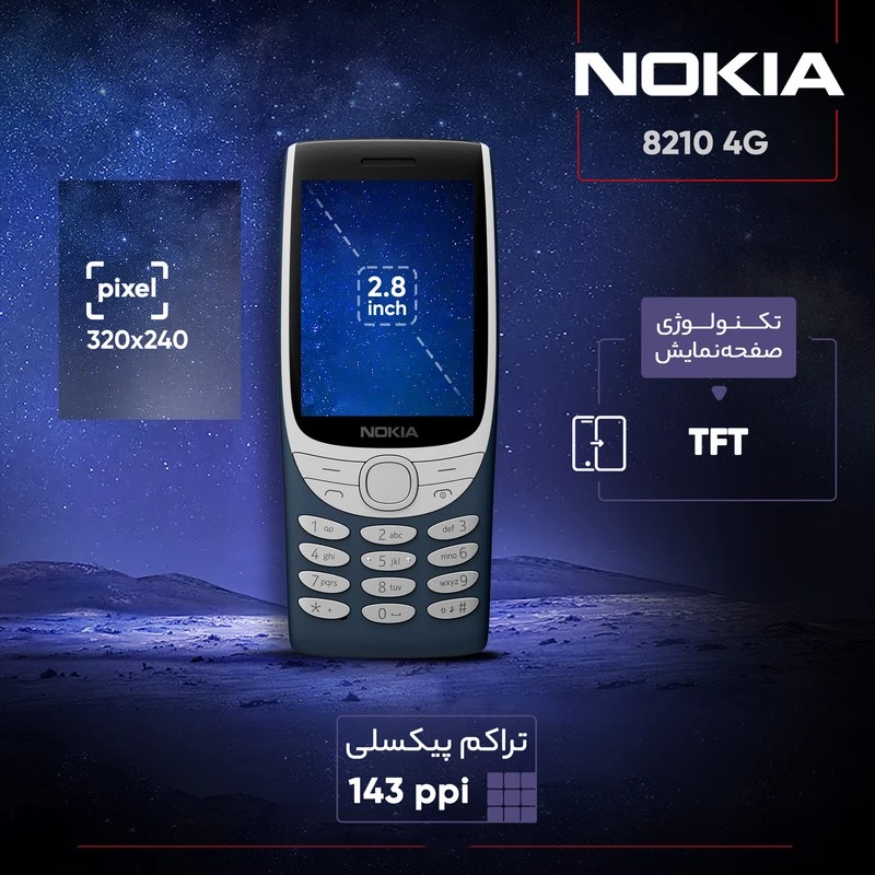 گوشی موبایل نوکیا مدل 8210 4G دو سیم کارت