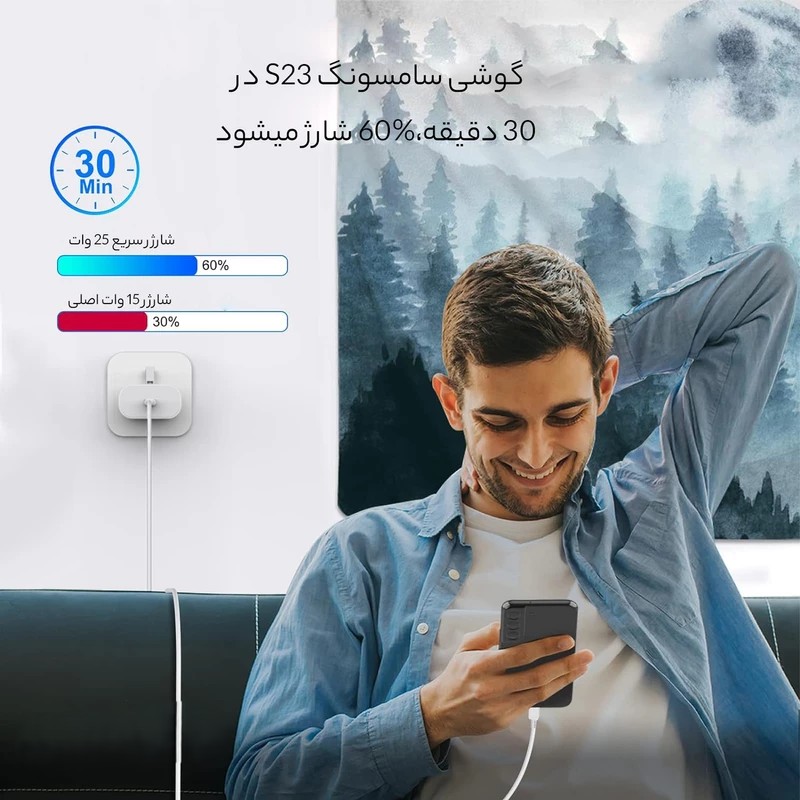 شارژر دیواری 25 وات سامسونگ مدل EP-TA800