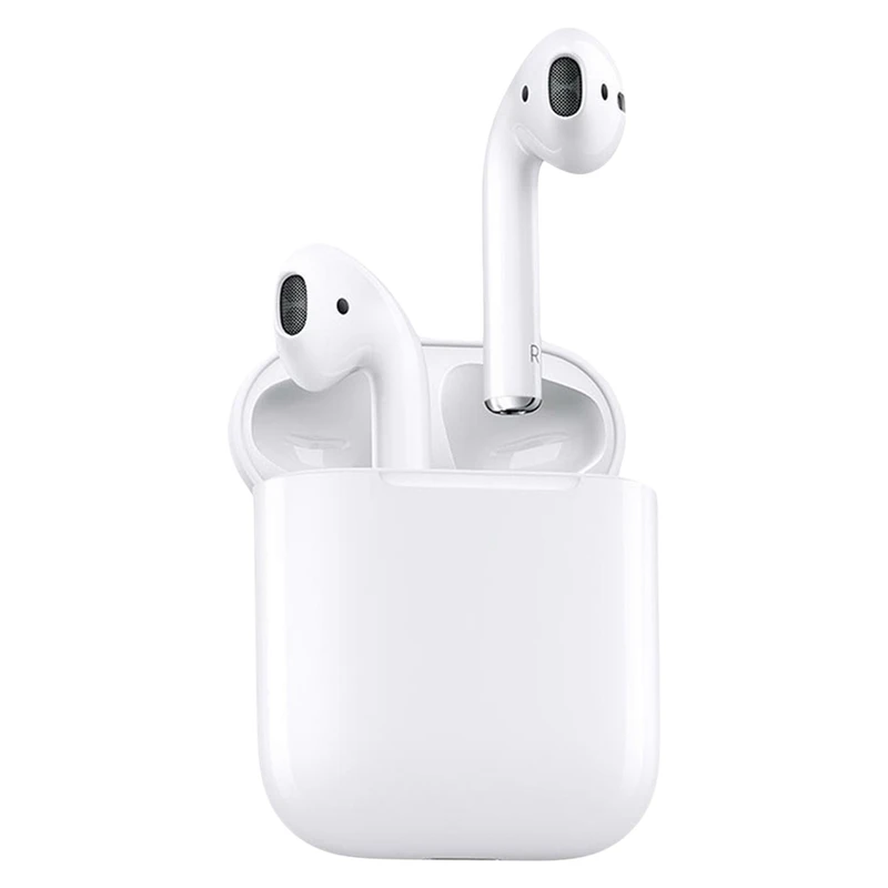 هدفون بلوتوثی اپل مدل AirPods 2New Generation، بدون نویزکنسلینگ، درگاه شارژ Lightning، دارای سنسور اپتیکال و شتاب‌سنج، مقاوم در برابر ض