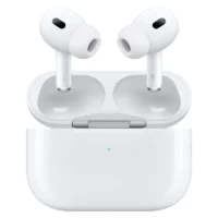 هدفون بلوتوثی اپل مدل AirPods Pro 2nd Generation با نویز کنسلینگ فعال (ANC)، نویز کنسلینگ میکروفون (ENC)، درگاه شارژ USB Type-C، با قابلیت شارژ بی‌سیم، دارای میکروفون دوگانه از نوع Beamforming، مقاومت در برابر رطوبت و عرق
