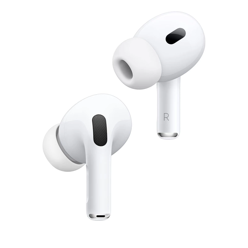 هدفون بلوتوثی اپل مدل AirPods Pro 2nd Generation با نویز کنسلینگ فعال (ANC)، نویز کنسلینگ میکروفون (ENC)، درگاه شارژ USB Type-C، با قابلیت شارژ بی‌سیم، دارای میکروفون دوگانه از نوع Beamforming، مقاومت در برابر رطوبت و عرق