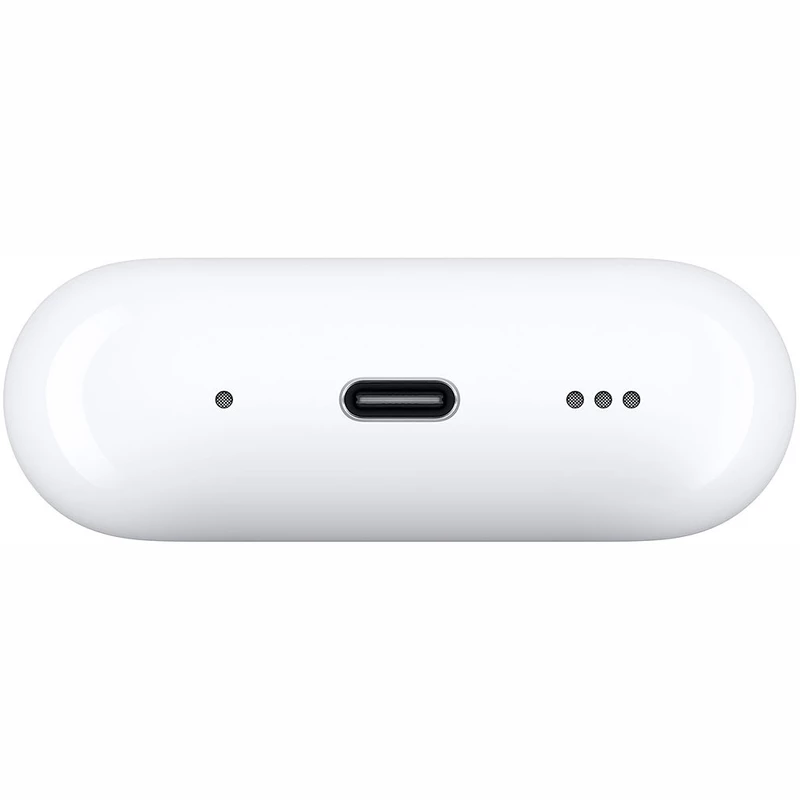 هدفون بلوتوثی اپل مدل AirPods Pro 2nd Generation با نویز کنسلینگ فعال (ANC)، نویز کنسلینگ میکروفون (ENC)، درگاه شارژ USB Type-C، با قابلیت شارژ بی‌سیم، دارای میکروفون دوگانه از نوع Beamforming، مقاومت در برابر رطوبت و عرق