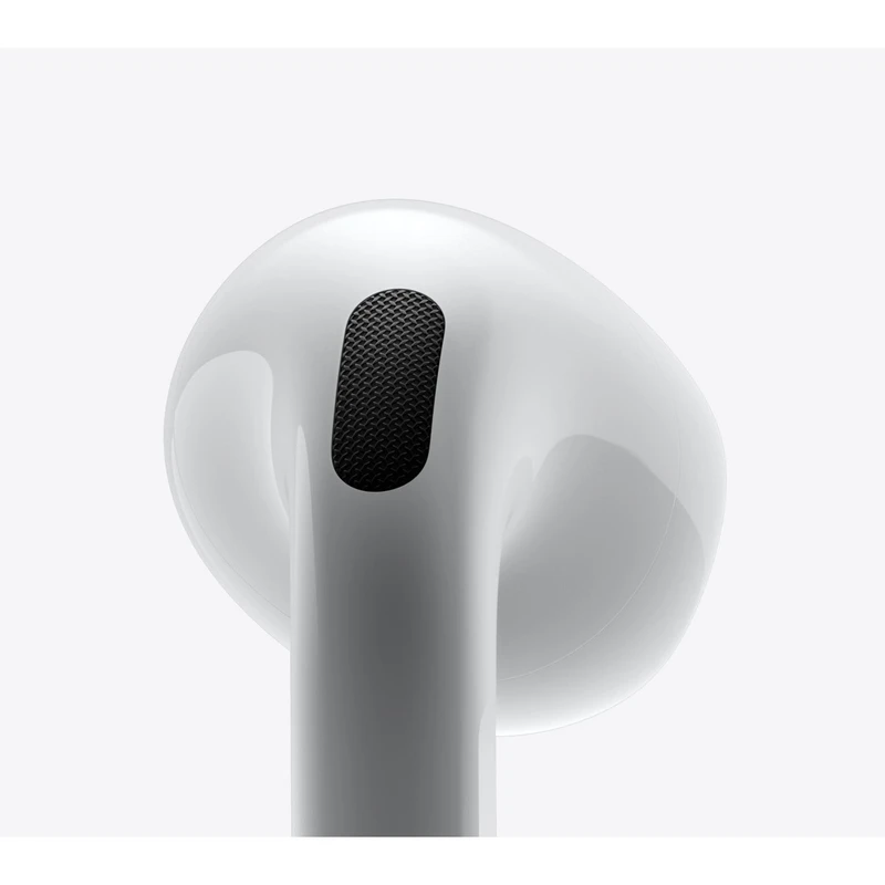 هدفون بلوتوثی اپل مدل AirPods 4 دارای نویز کنسلینگ، درگاه شارژ USB-Type-C و شارژ بی سیم، با قابلیت اتصال به چند دستگاه، پشتیبانی از فرمان لمسی و دستیار صوتی، نشانگر LED، مقاوم در برابر پاشش آب و گرد و غبار