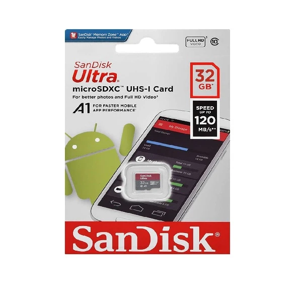 کارت حافظه microSDHC مدل Ultra کلاس 10 استاندارد UHS-I A1 سرعت 120MBps ظرفیت 32گیگابایت