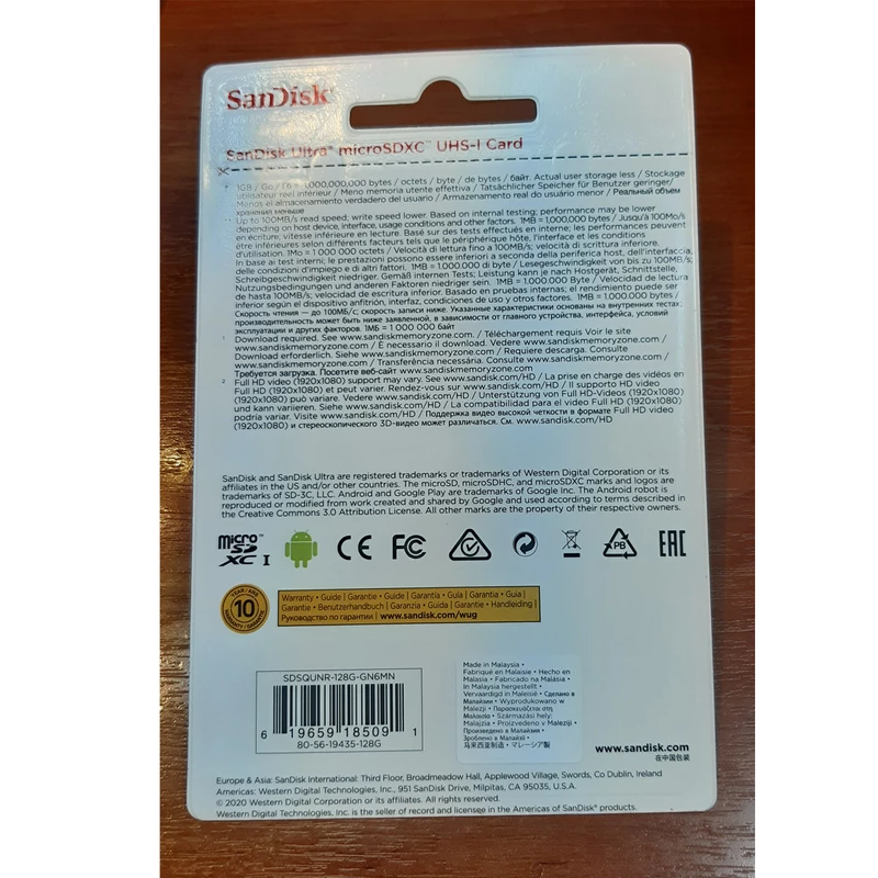 مدل MicroSDHC کارت حافظه microSDXC سن دیسک مدل Ultra A1 کلاس 10 استاندارد UHS-I U1 سرعت 100MBps ظرفیت 128 گیگابایت کپی