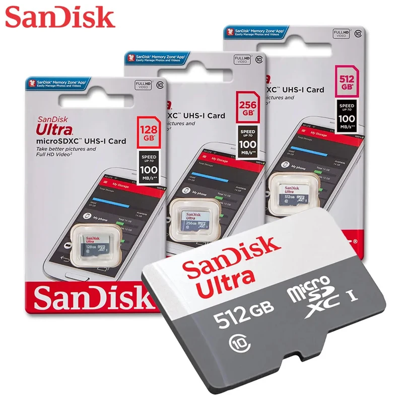 کارت حافظه microSDXC سن دیسک مدل Ultra A1 کلاس 10 استاندارد UHS-I سرعت 150MBps ظرفیت 512 گیگابایت