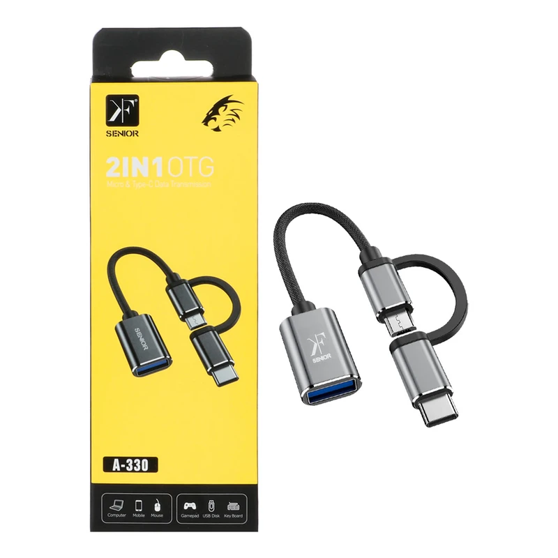 مبدل OTG USB به microUSB و USB-c کی اف-سنیور مدل A330